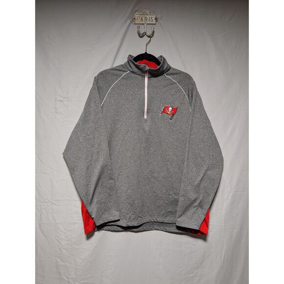 Antigua Men's Tampa Bay Buccaneers Gray Long Sleeved 1/4 Zip-Up Pullover Size XL - Picture 1 of 6